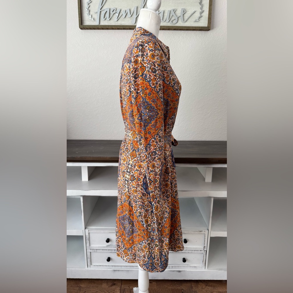 New Tory Burch Soiree Pleated Shirtdress 100% Silk Women's Size 8 *6 - Picture 5 of 12